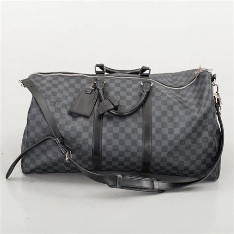 louis vuitton keepall bandouliere 55 damier graphite|louis vuitton keepall 55 black.